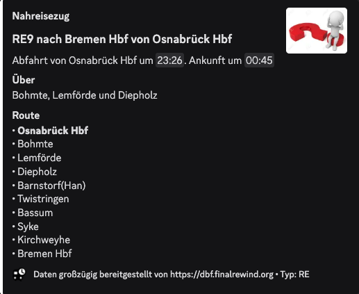 Beispiel für Nahreisezug